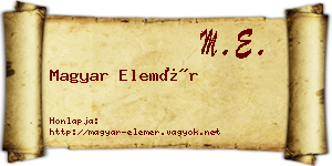 Magyar Elemér névjegykártya